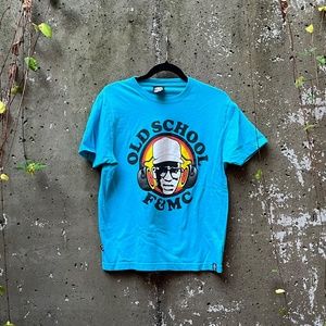 Franklin & Marshall Old School Graphic Tee Shirt, Turquoise, Made in Italy, S